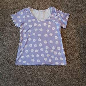 Misslook M, purple flower tee shirt